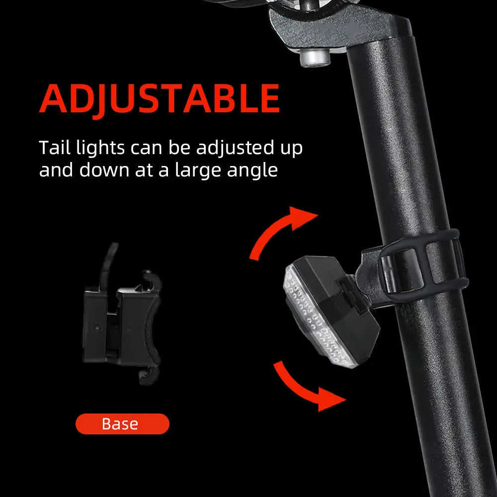 BIKINLITE Smart Bike Tail Light - USB Rechargeable Bicycle Turn Signals with Remote Control, Rear Bike Light, Waterproof Safety Warning Back Lights, Bike Alarm for Night Riding and Mountain Biking.