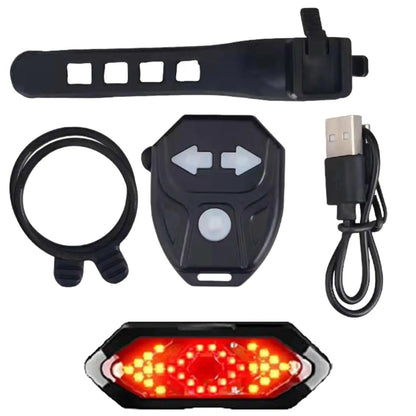 BIKINLITE Rear Bike Lights - Bicycle Light with Turn Signals, Light Indicator, Horn & Remote Control, 5 Modes, USB Rechargeable, Waterproof Tail Light for Cycling, Helmet, and Backpack Safety Warning Strobe Lamp.