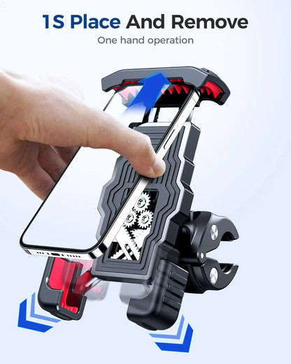 BIKINLITE 360° Rotation Adjustable Bicycle & Motorcycle Phone Mount – Automatic Bike Phone Holder Stand